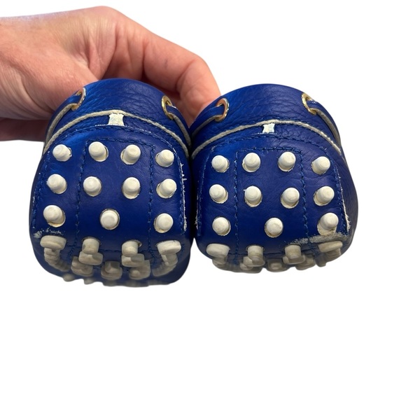 TOD'S Bubble Gommino Loafer Moccasin Italian Leather Fringe Blue Women's Size 39 - Picture 9 of 16